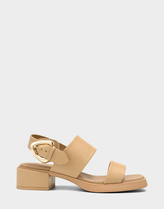 Aerosoles Women's Heeled Sandal in Beige Bisque Faux Soft Leather
