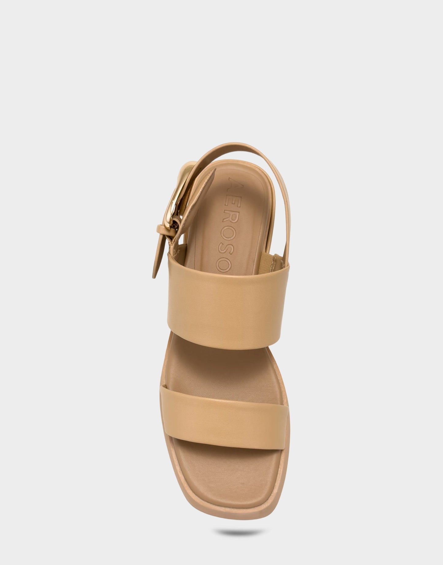 Aerosoles Women's Heeled Sandal in Beige Bisque Faux Soft Leather