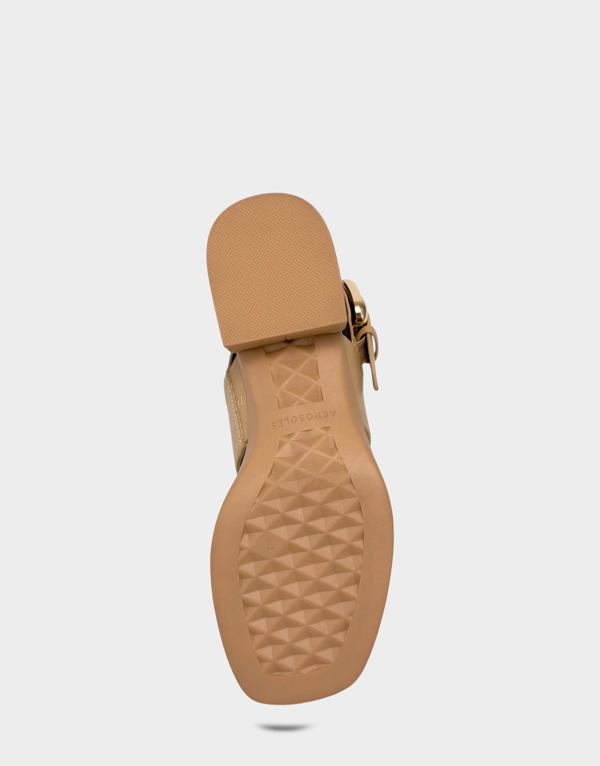 Aerosoles Women's Heeled Sandal in Beige Bisque Faux Soft Leather