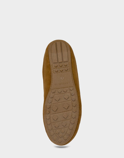 Aerosoles Women's Loafer Mule in Tobacco Faux Suede/Shearling
