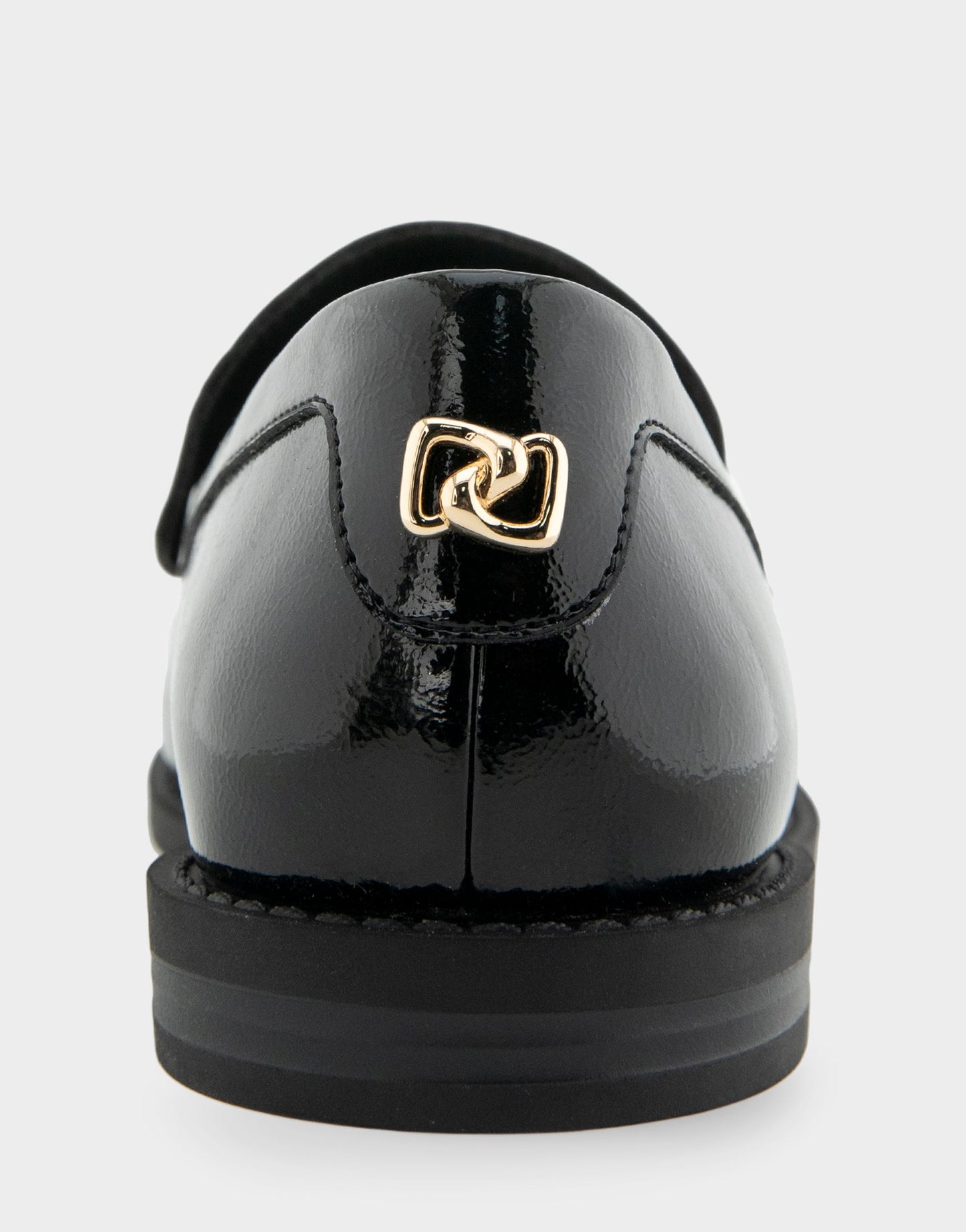 Aerosoles Sienna Black Crinkled Patent Faux Leather Lightweight Flexible Tailored Weejun Loafer