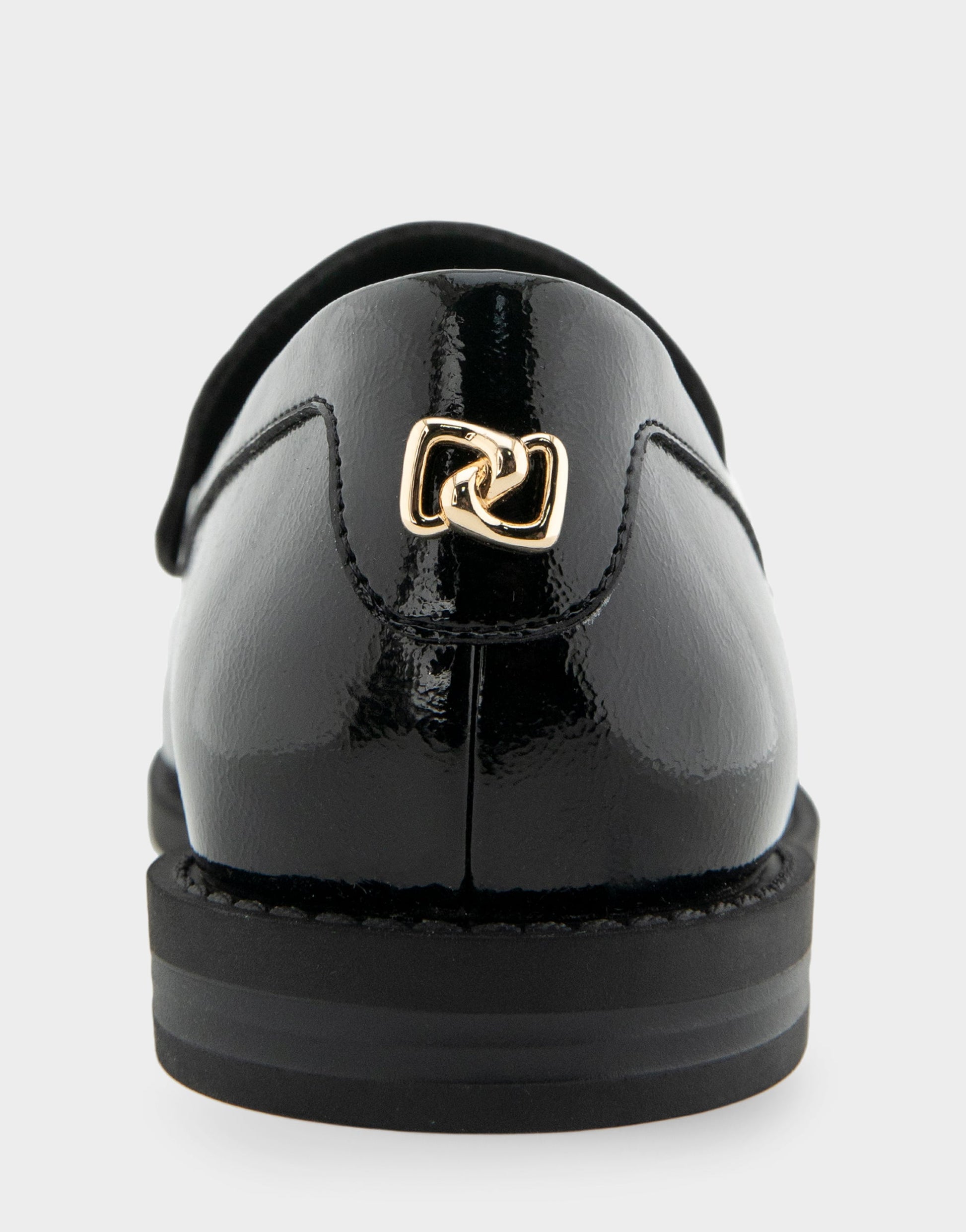 Aerosoles Sienna Black Crinkled Patent Faux Leather Lightweight Flexible Tailored Weejun Loafer