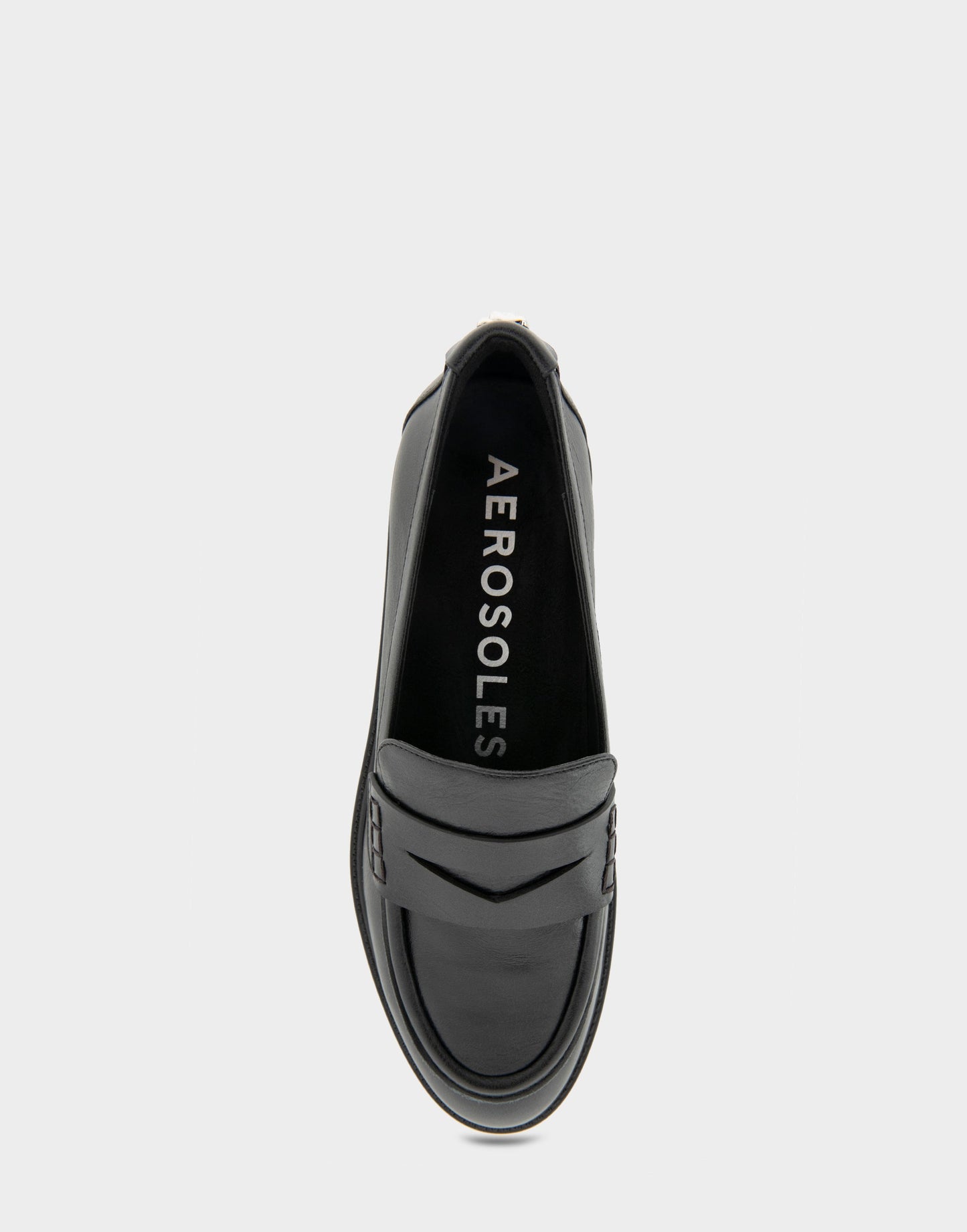 Aerosoles Women's Tailored Loafer in Black Leather