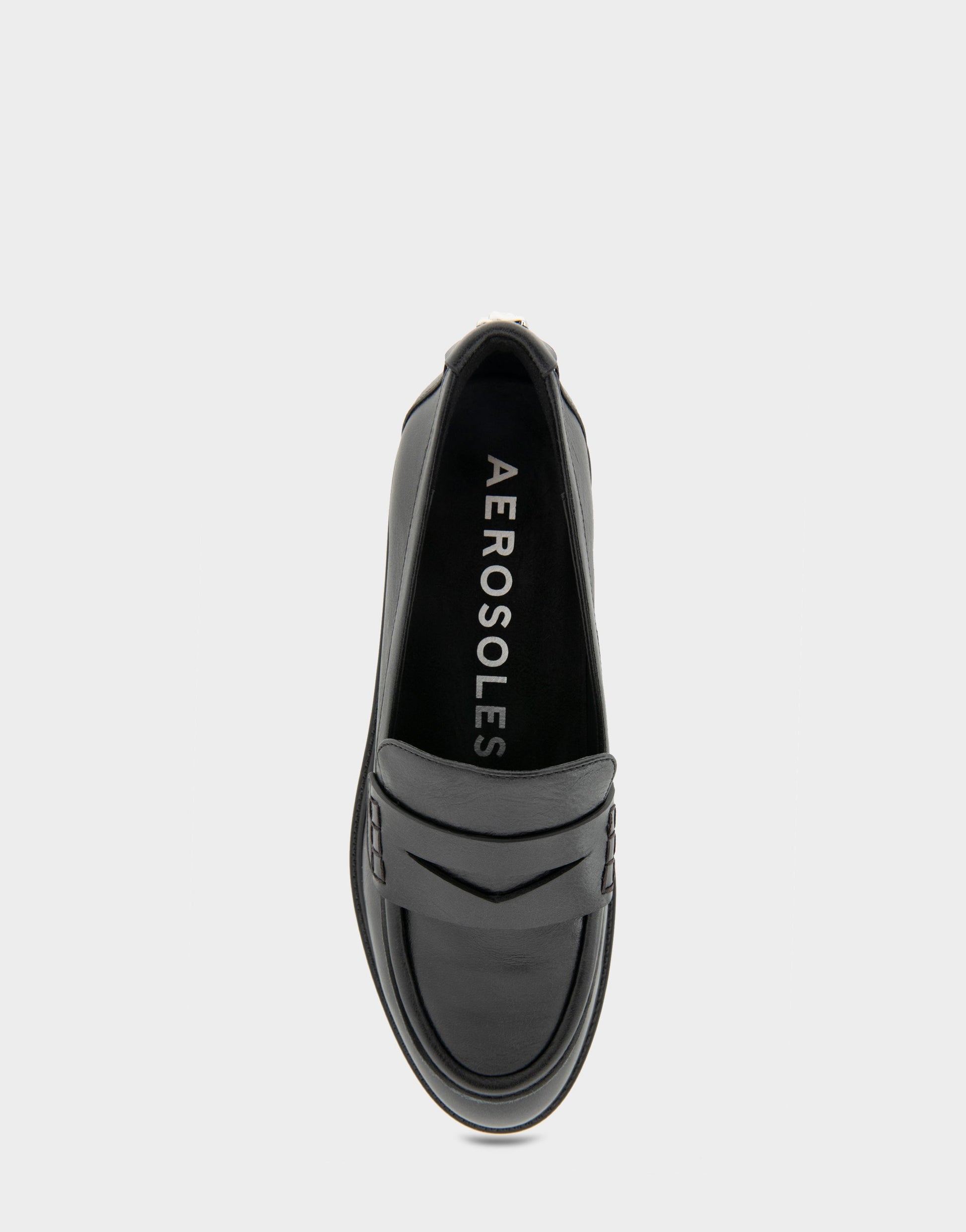 Aerosoles Women's Tailored Loafer in Black Leather