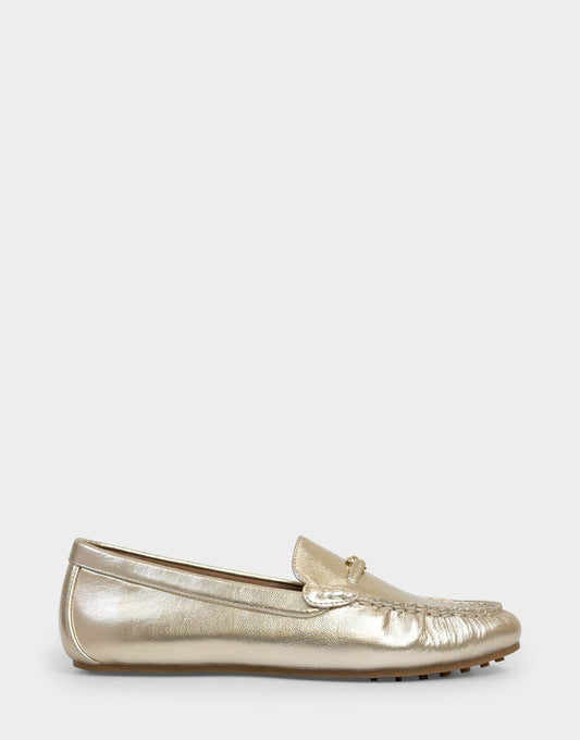 Aerosoles Women's Driver in Soft Gold Faux Leather