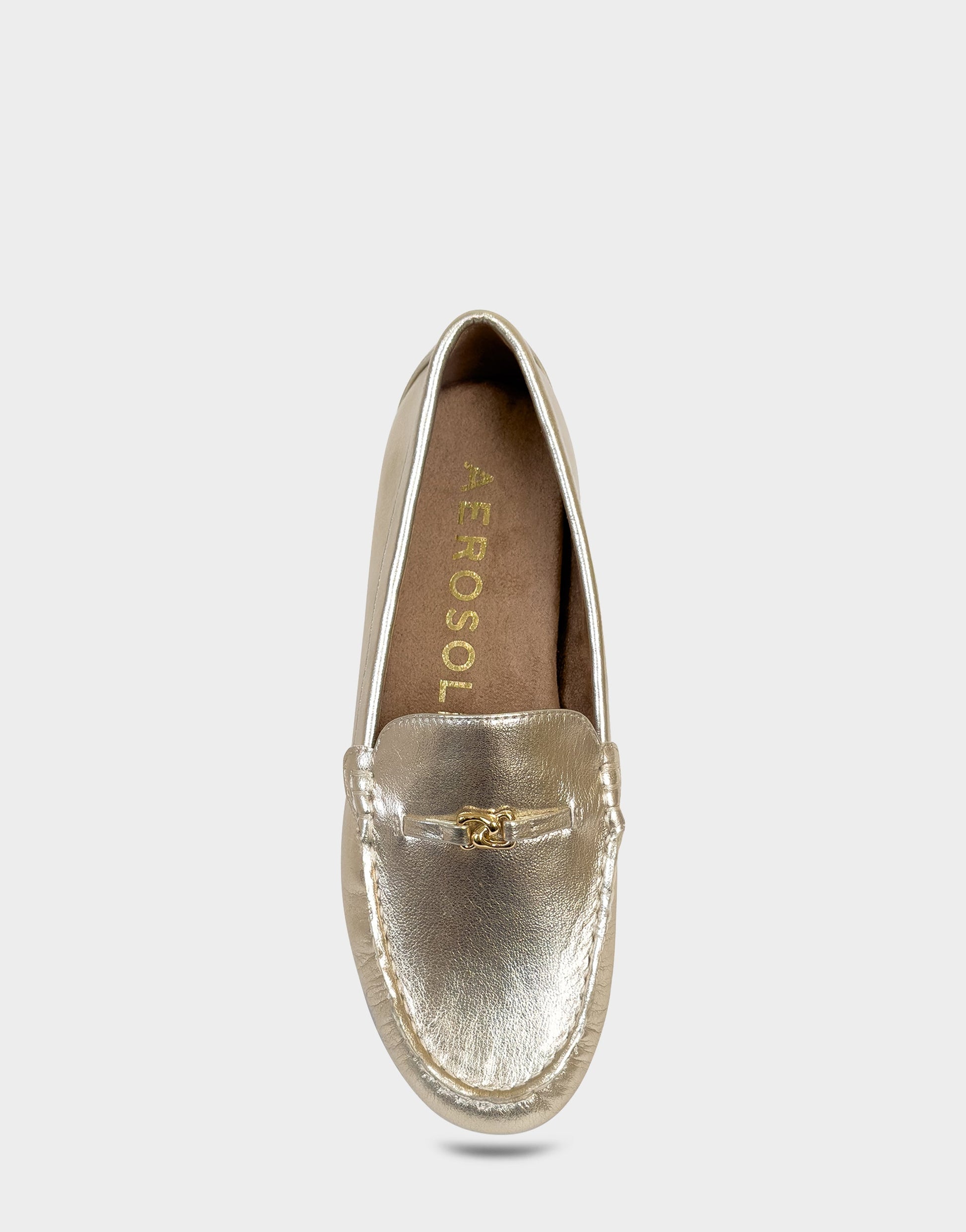 Aerosoles Women's Driver in Soft Gold Faux Leather