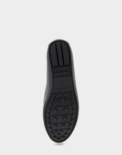 Aerosoles Denver Black Faux Leather Ornamented Loafer