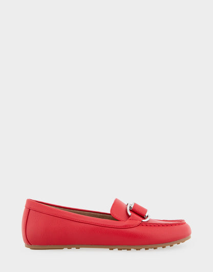 Aerosoles Denver Racing Red Faux Leather Ornamented Loafer