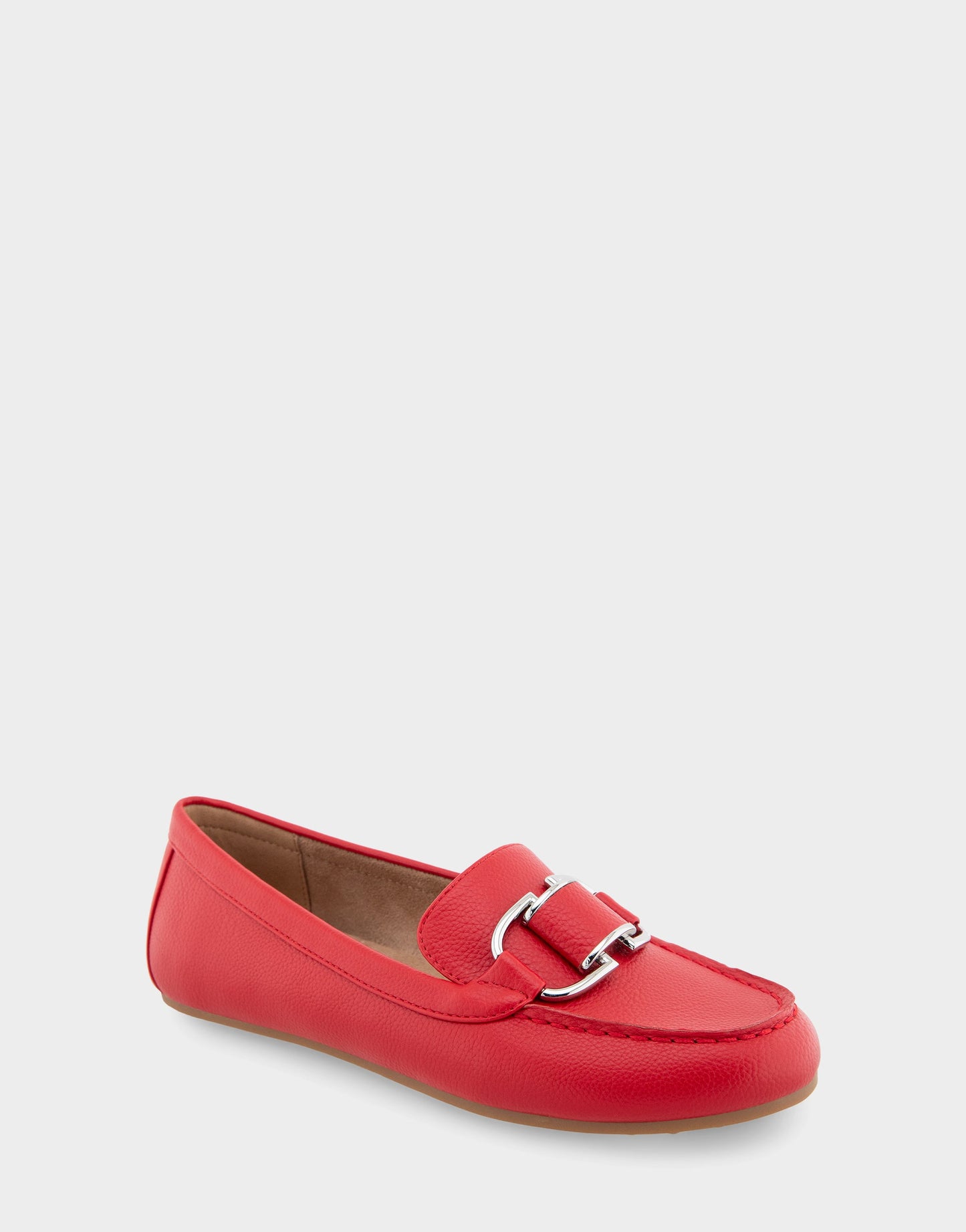 Aerosoles Denver Racing Red Faux Leather Ornamented Loafer
