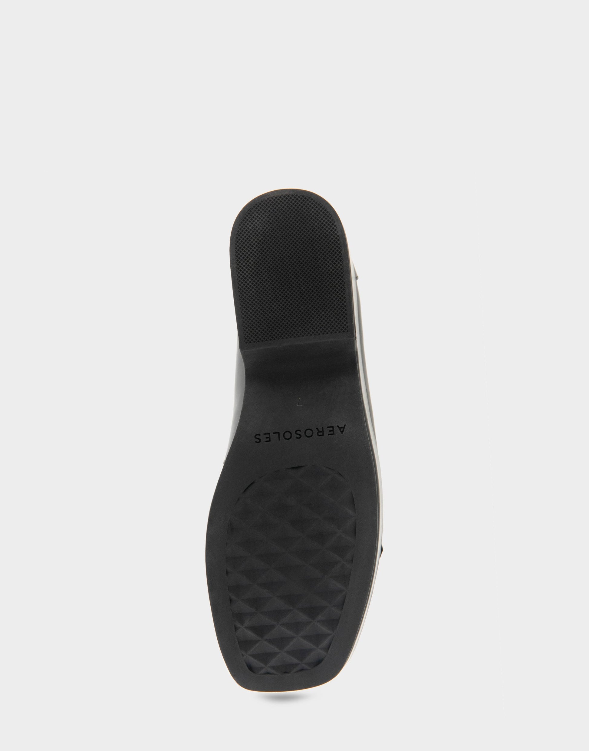 Aerosoles Women's Flatform Loafer in Black Faux Leather