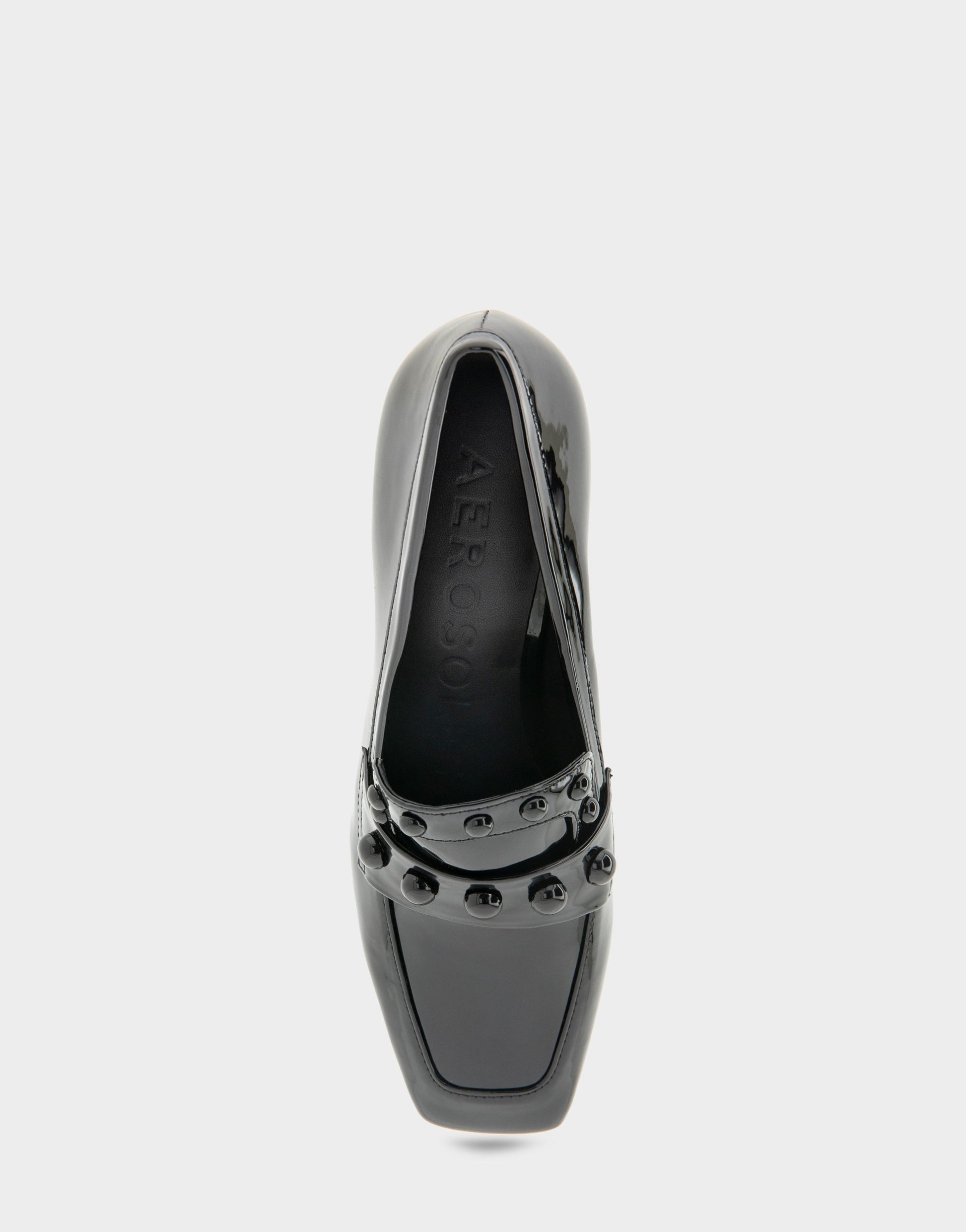 Aerosoles Women's Heeled Loafer in Black Patent