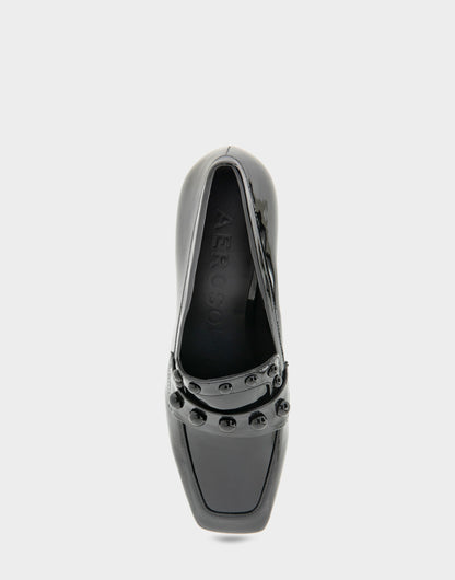 Aerosoles Women's Heeled Loafer in Black Patent