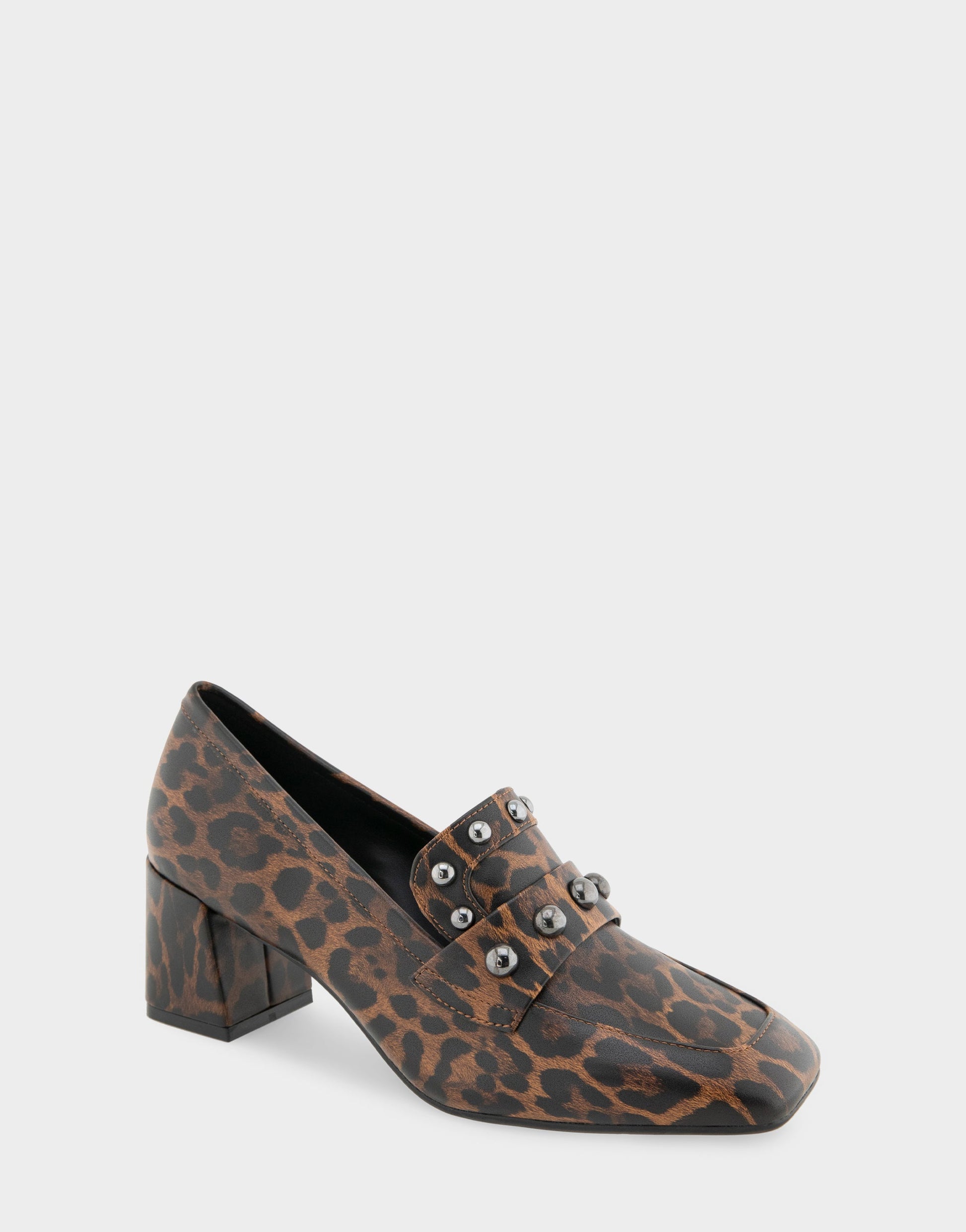 Aerosoles Women's Heeled Loafer in Leopard Print Faux Leather