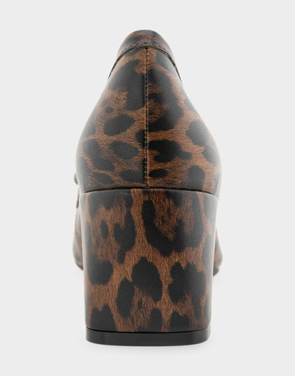 Aerosoles Women's Heeled Loafer in Leopard Print Faux Leather