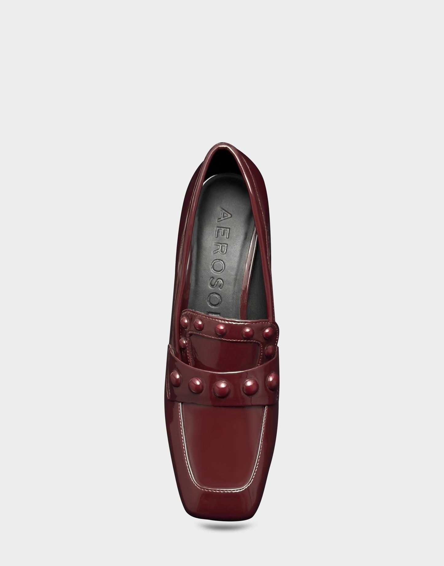 Aerosoles Women's Heeled Loafer in Merlot Crinkle Patent
