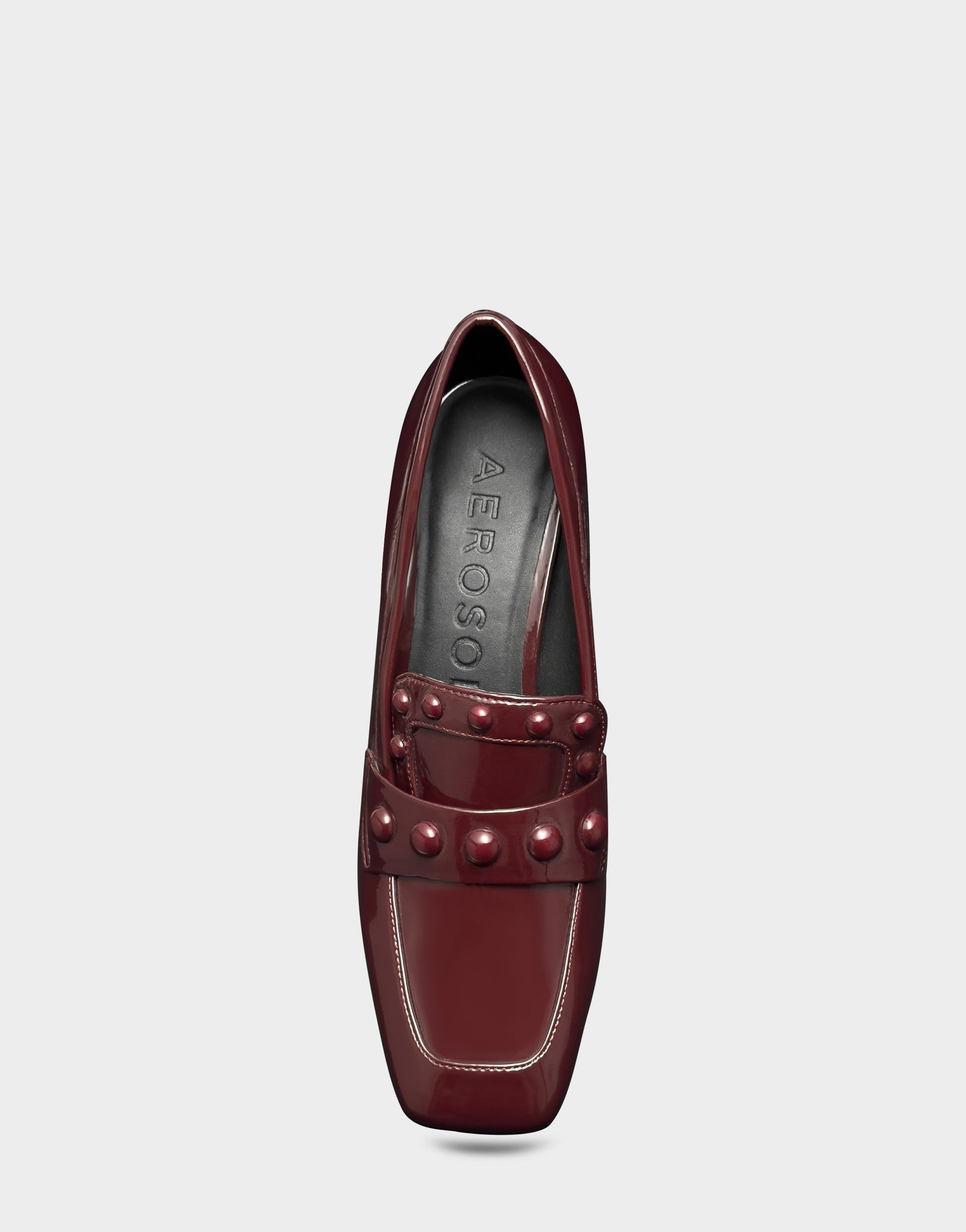 Aerosoles Women's Heeled Loafer in Merlot Crinkle Patent