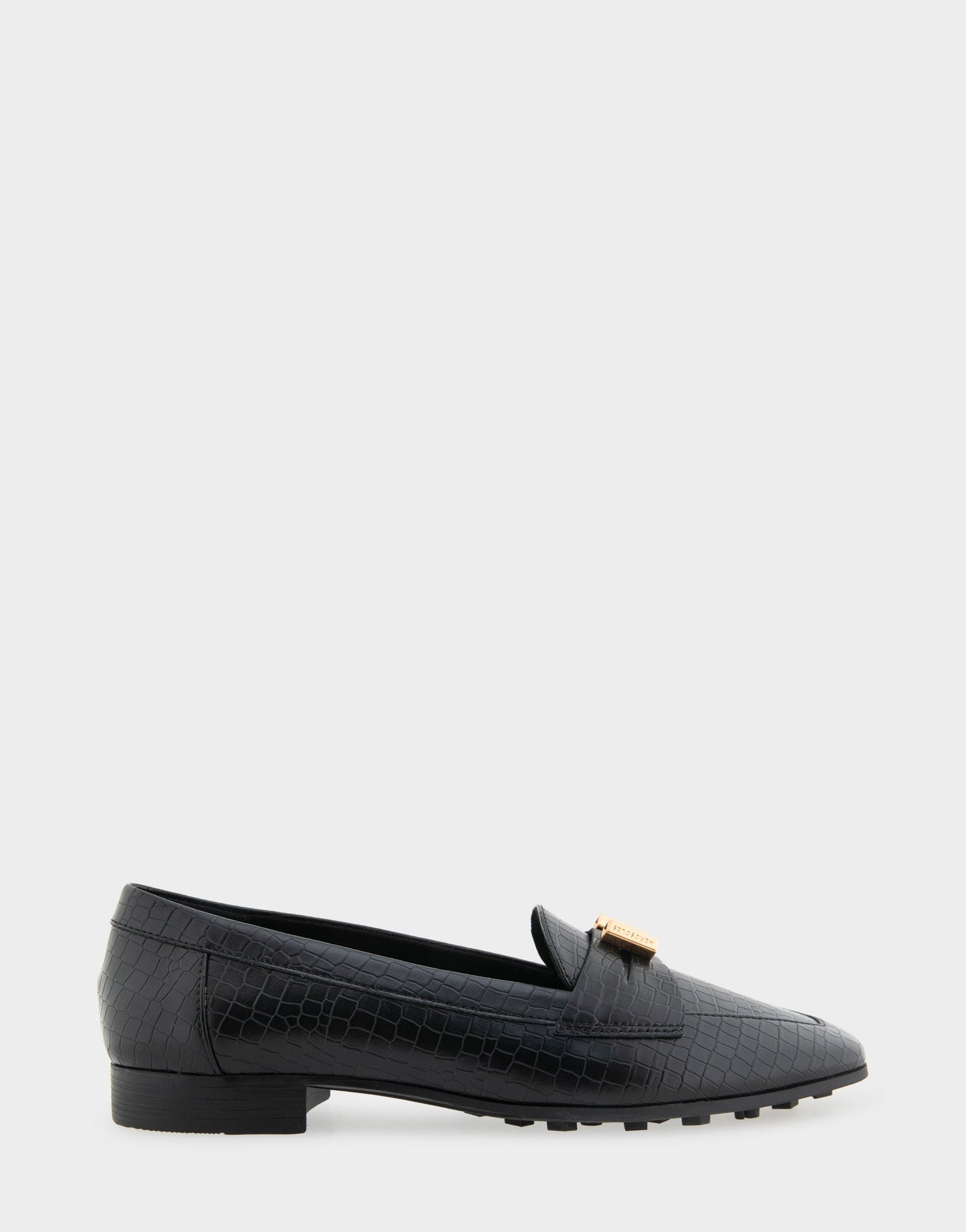 Aerosoles Women's Tailored Loafer in Black Embossed Croco