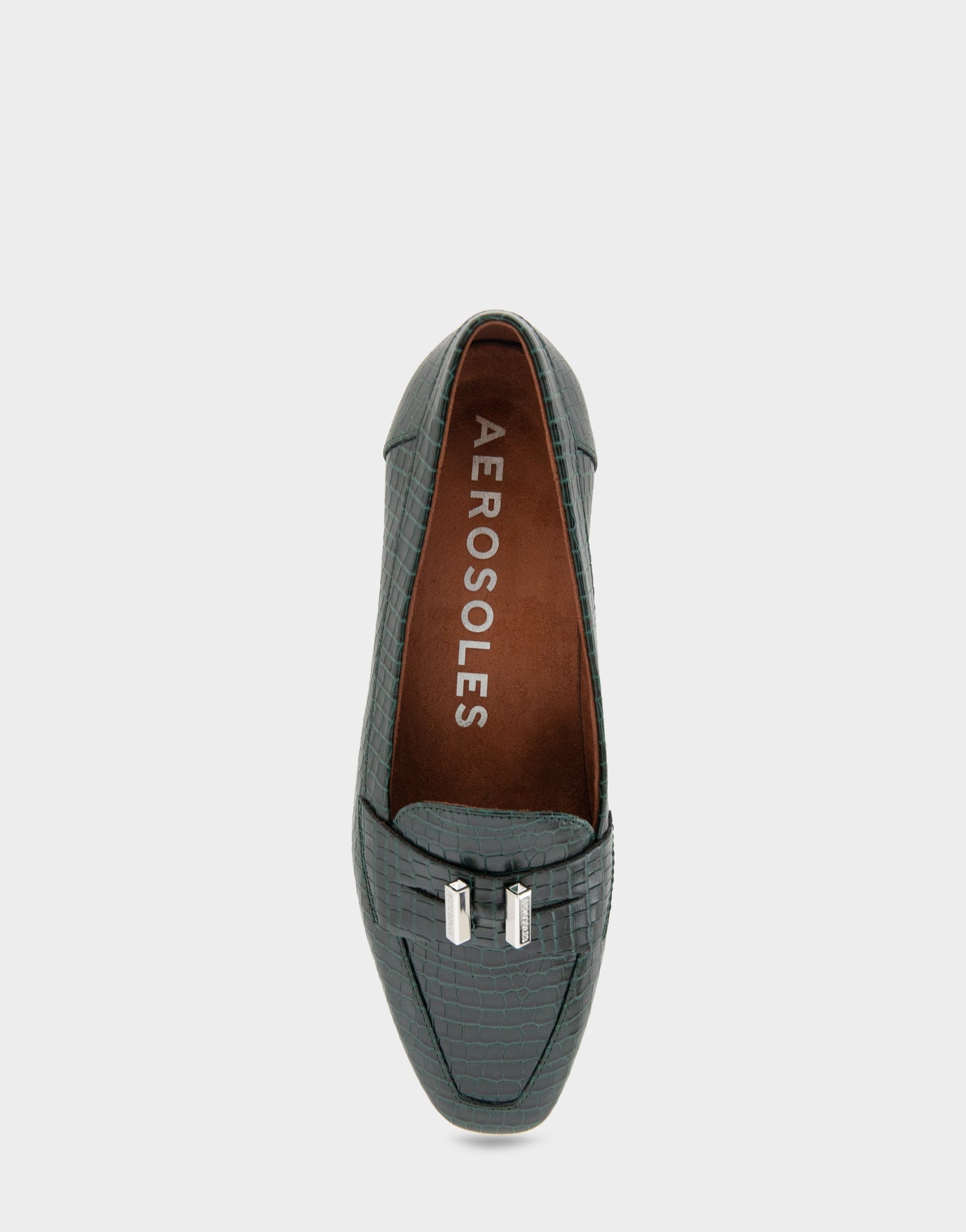 Aerosoles Women's Tailored Loafer in Pine Embossed Croco
