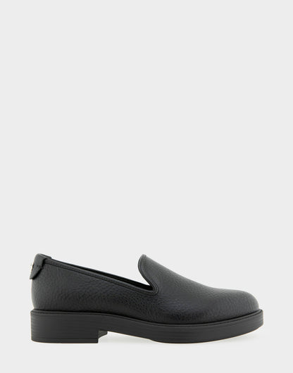Aerosoles Women's Tailored Loafer in Black Faux Leather
