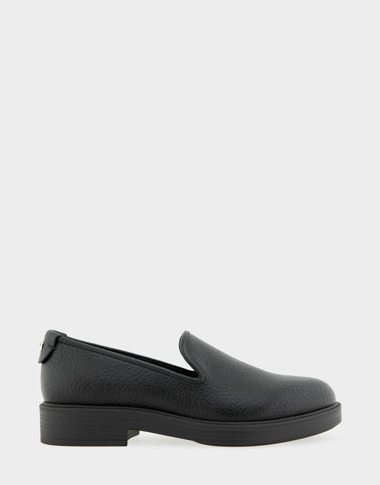 Aerosoles Women's Tailored Loafer in Black Faux Leather