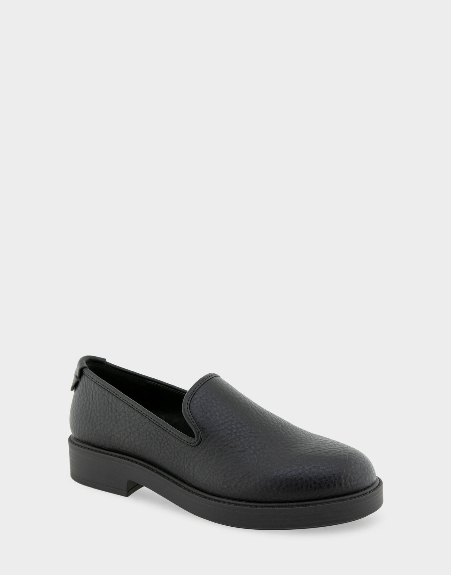 Aerosoles Women's Tailored Loafer in Black Faux Leather