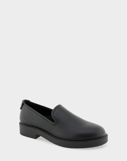 Aerosoles Women's Tailored Loafer in Black Faux Leather