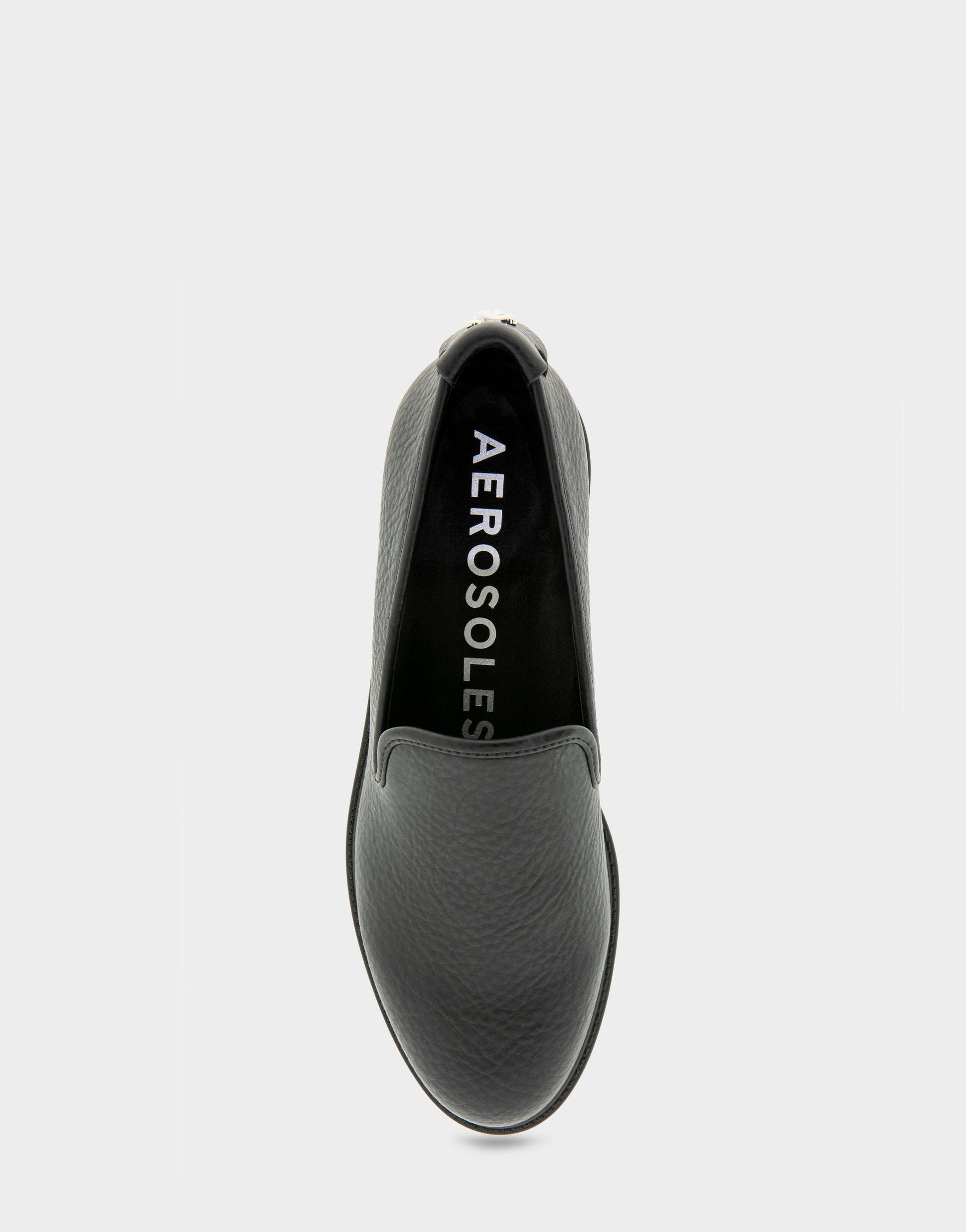 Aerosoles Women's Tailored Loafer in Black Faux Leather