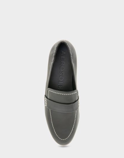 Aerosoles Women's Loafer in Black Leather