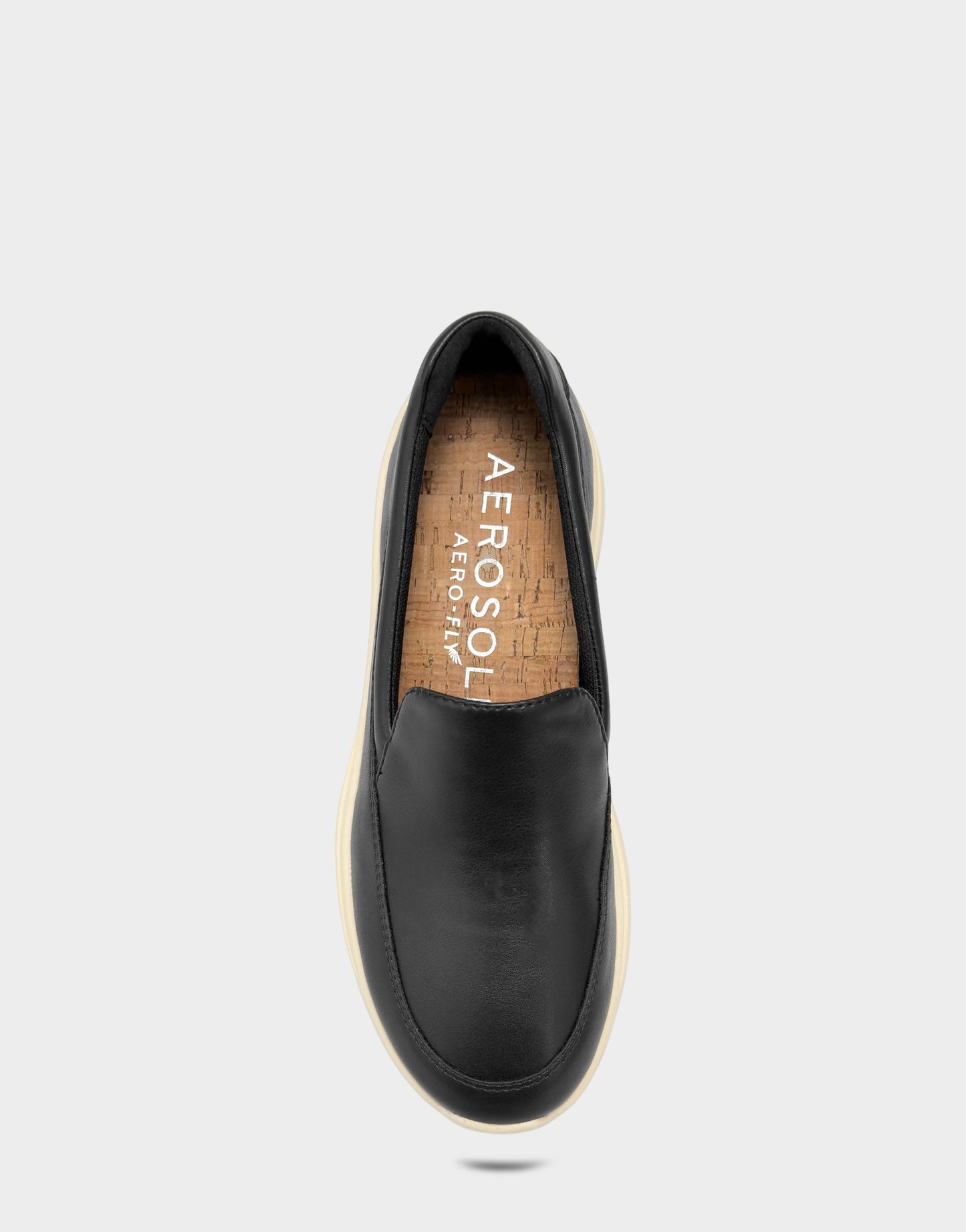 Aerosoles Women's Casual Loafer in Black Faux Soft Leather