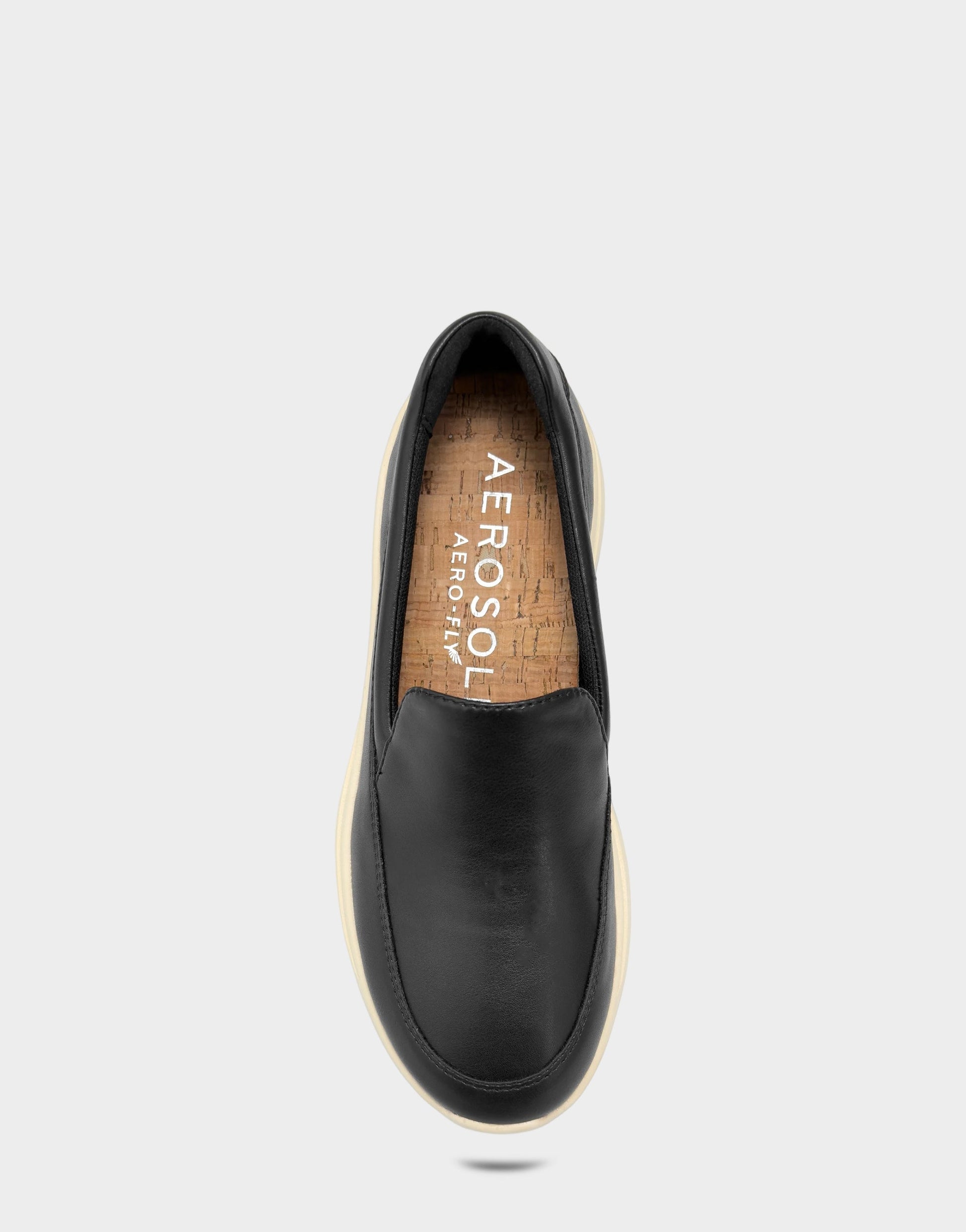 Aerosoles Women's Casual Loafer in Black Faux Soft Leather