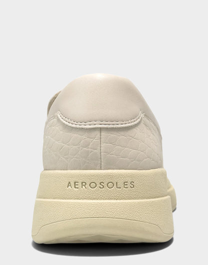 Aerosoles Women's Casual Loafer in Eggnog Faux Croc Nubuck/Faux Leather