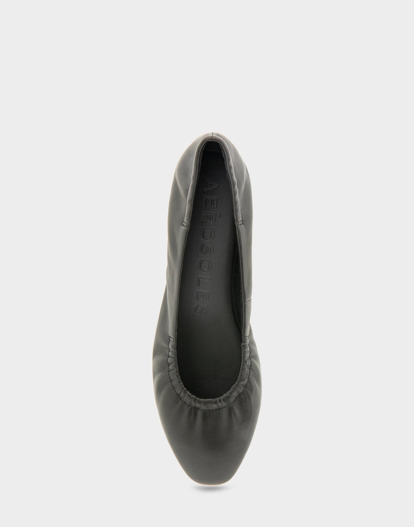 Aerosoles Women's Ballet Flat in Black Leather