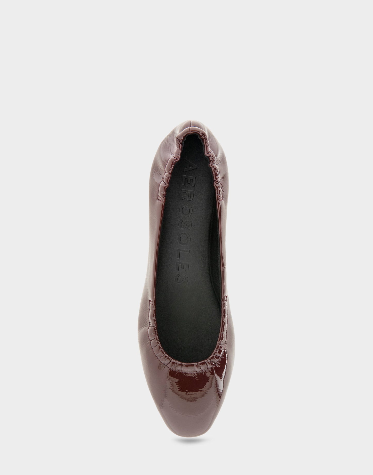 Aerosoles Women's Ballet Flat in Merlot Crinkle Patent