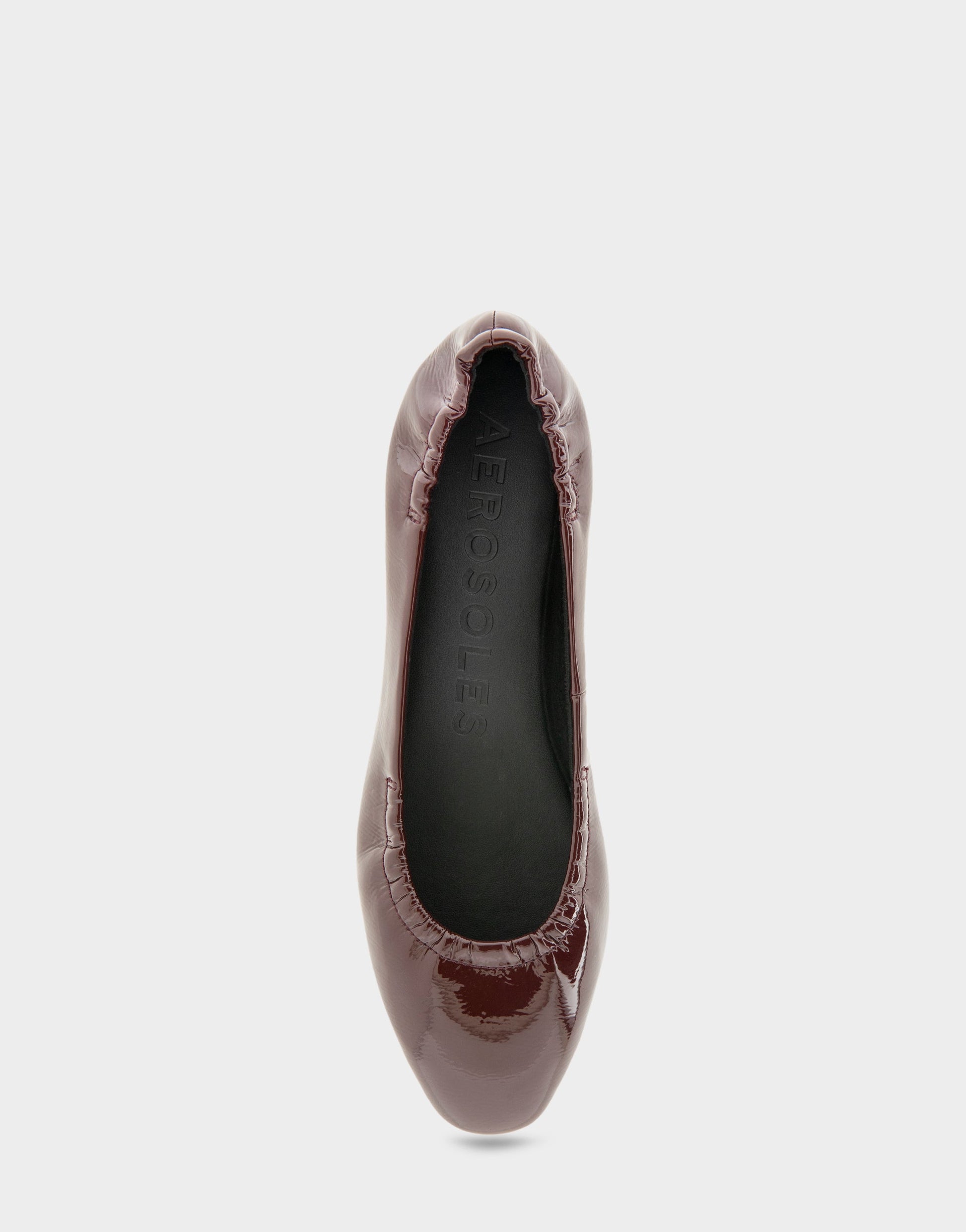 Aerosoles Women's Ballet Flat in Merlot Crinkle Patent
