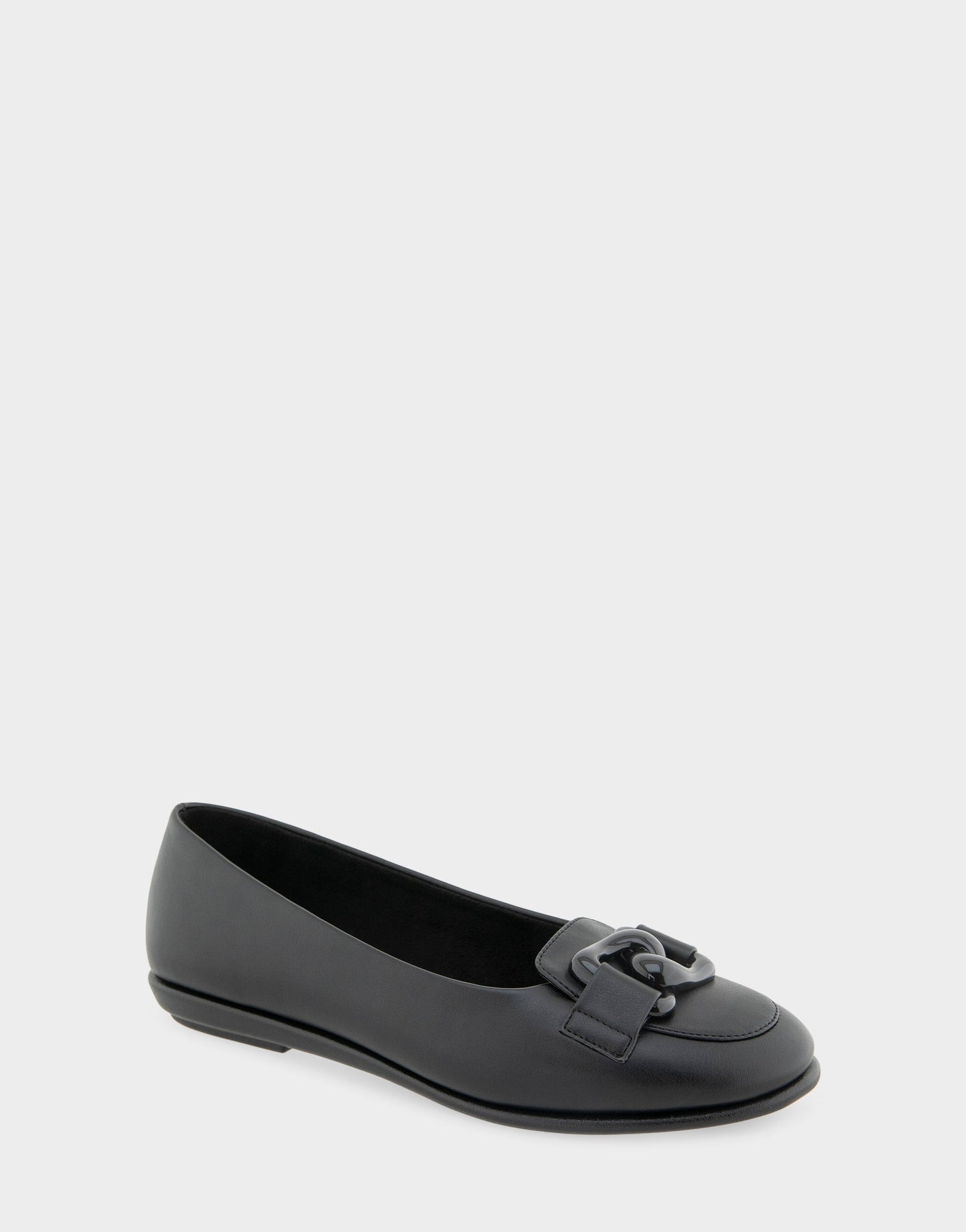 Aerosoles Women's Ballet Flat in Black Faux Leather