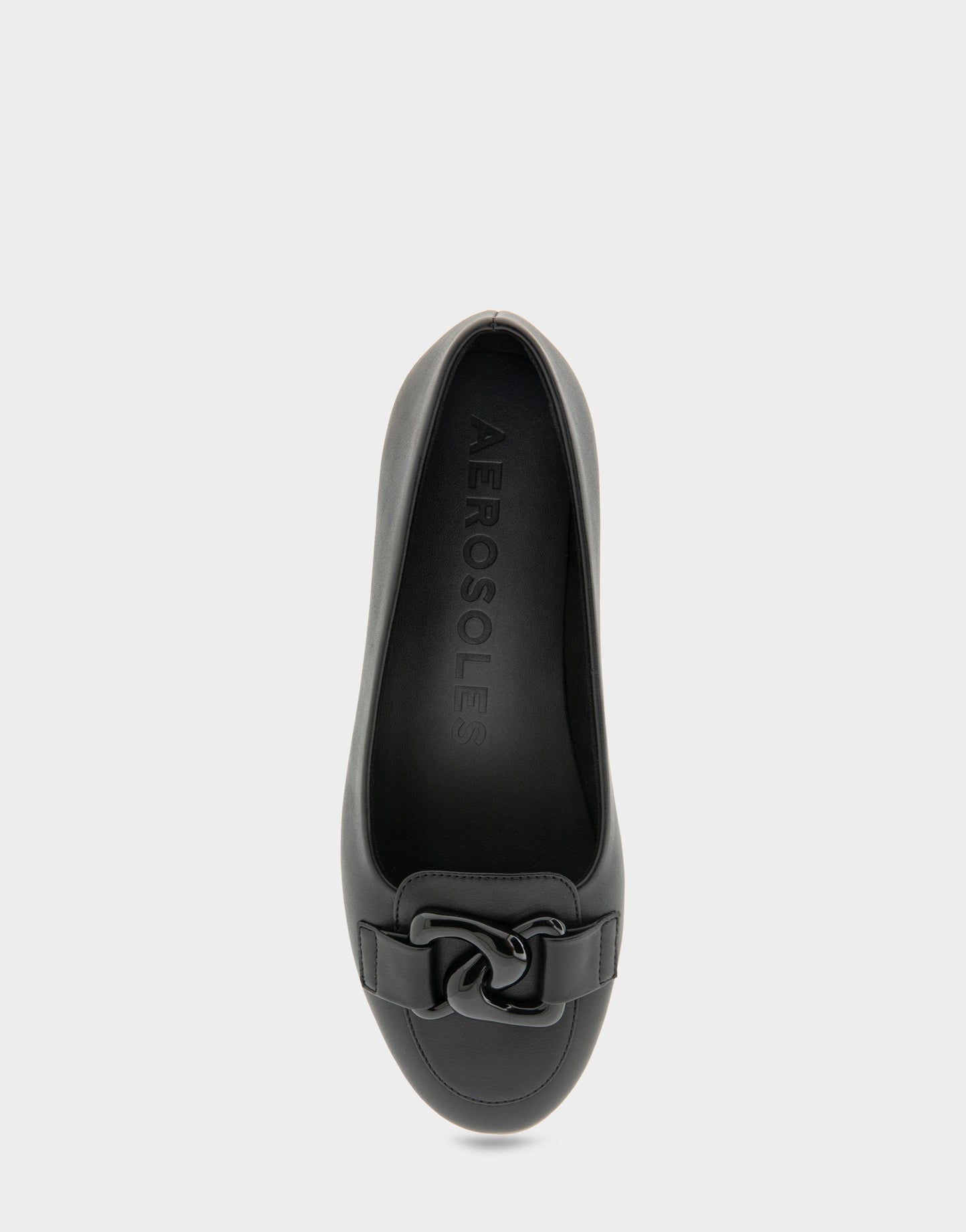 Aerosoles Women's Ballet Flat in Black Faux Leather