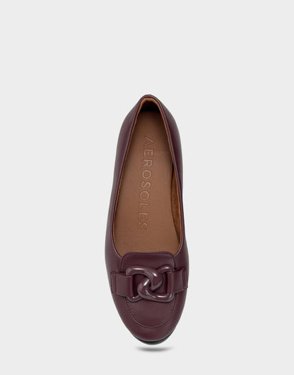 Aerosoles Women's Ballet Flat in Fig Faux Leather
