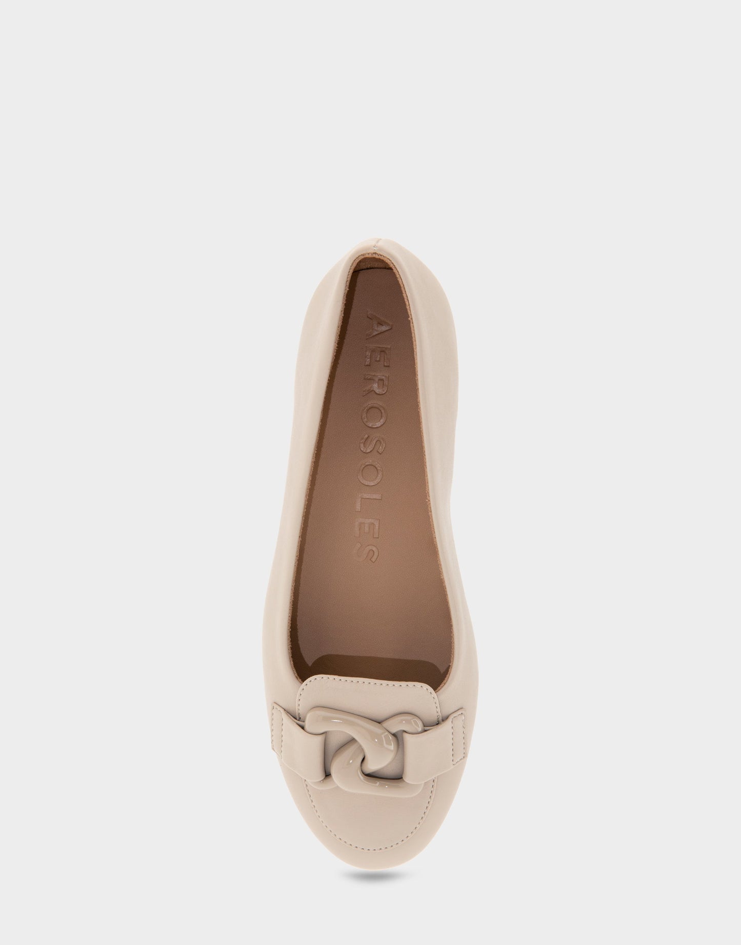 Aerosoles Women's Ballet Flat in Stone Faux Leather
