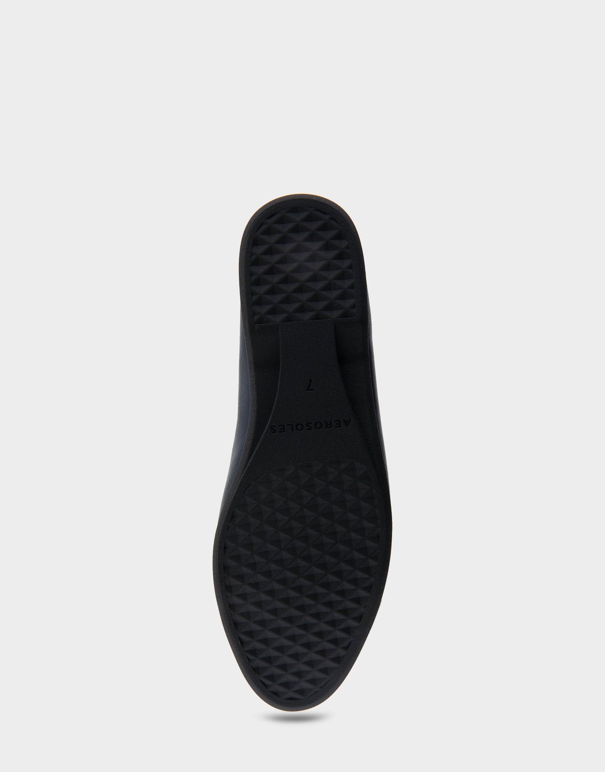 Aerosoles Bia Navy Genuine Leather Ornamented Flat