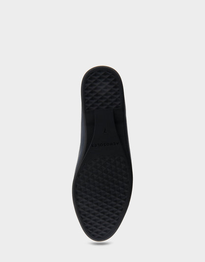 Aerosoles Bia Navy Genuine Leather Ornamented Flat