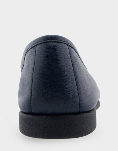 Aerosoles Bia Navy Genuine Leather Ornamented Flat