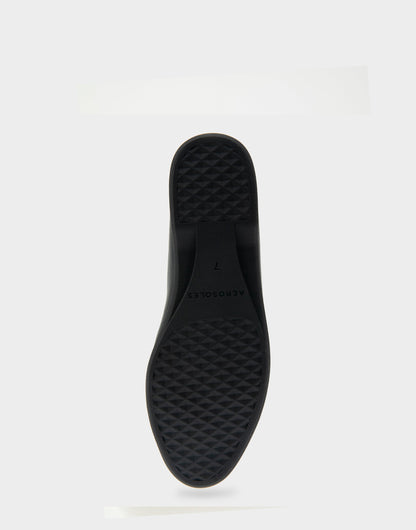 Aerosoles Bia Black Genuine Leather Ornamented Flat