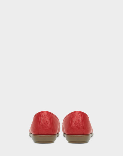 Aerosoles Big Bet Red Faux Leather Ballet Flat with Gold Hardware