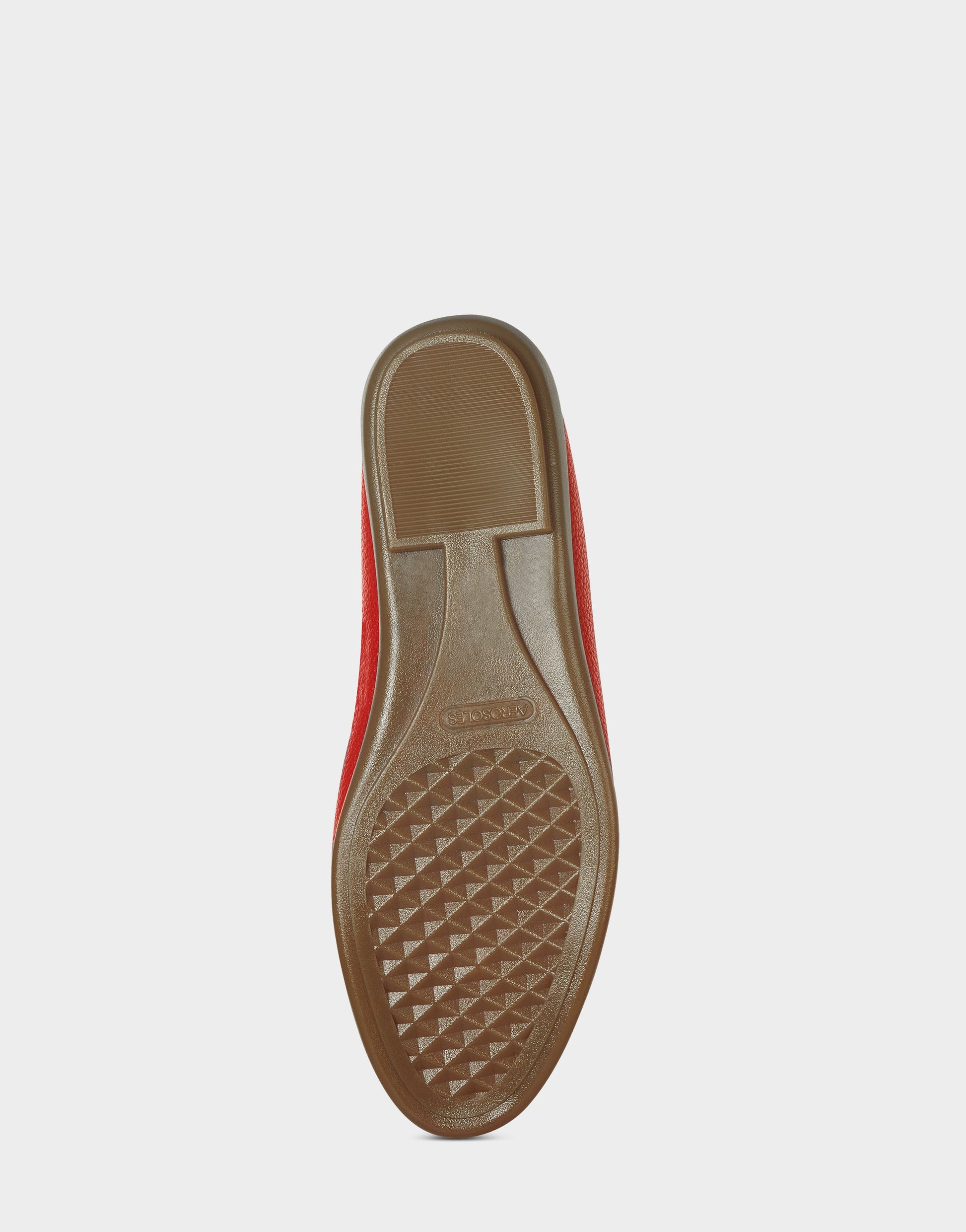 Aerosoles Big Bet Red Faux Leather Ballet Flat with Gold Hardware