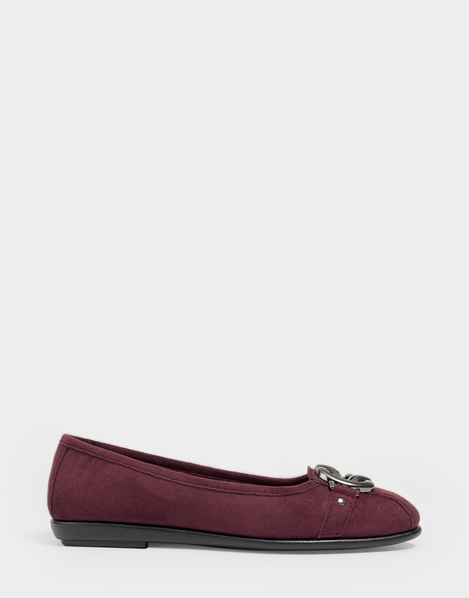 Aerosoles Big Bet Fig Faux Suede Ballet Flat with Gold Hardware