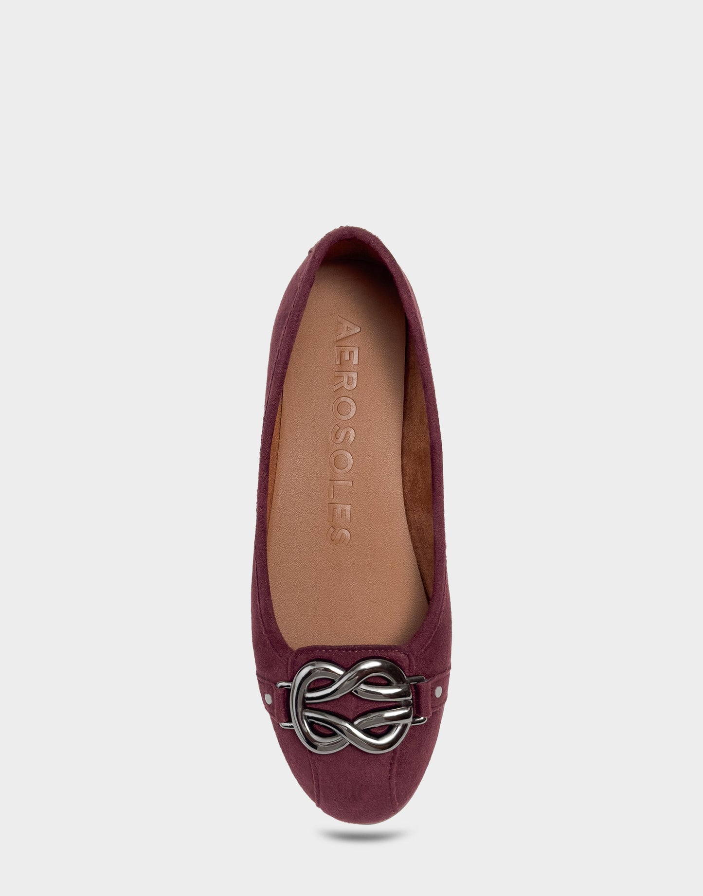 Aerosoles Big Bet Fig Faux Suede Ballet Flat with Gold Hardware
