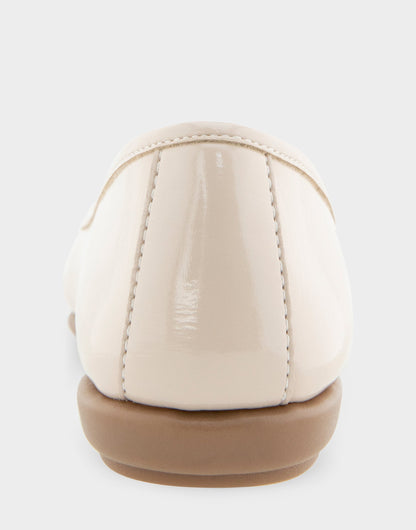 Aerosoles Big Bet Stone Patent Faux Leather Ballet Flat with Gold Hardware