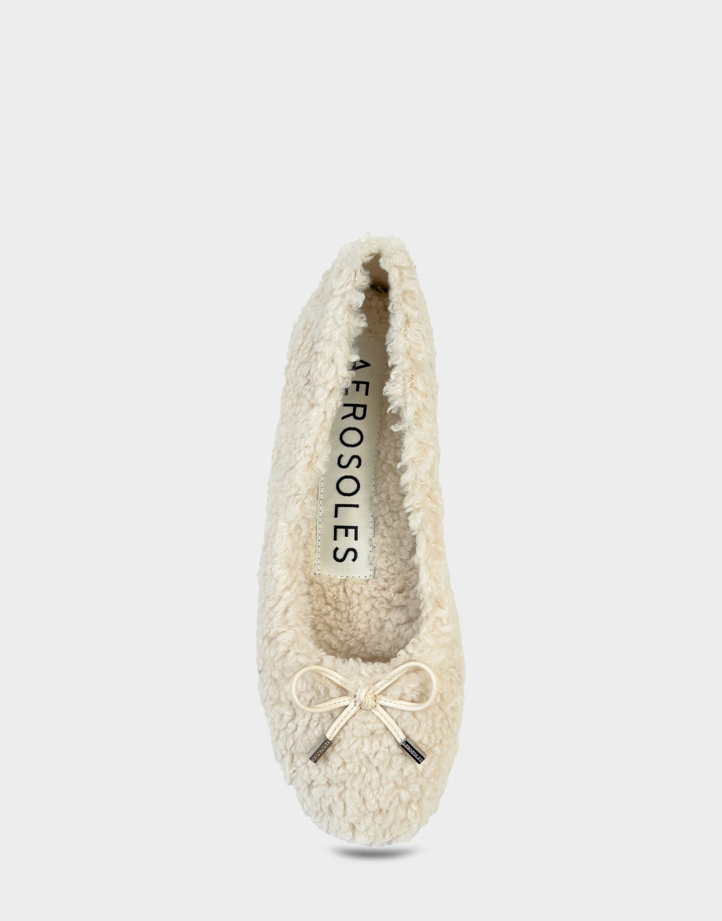 Aerosoles Women's Ballet Flat in Natural Faux Shearling