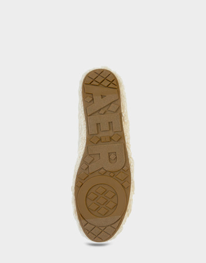 Aerosoles Women's Ballet Flat in Natural Faux Shearling