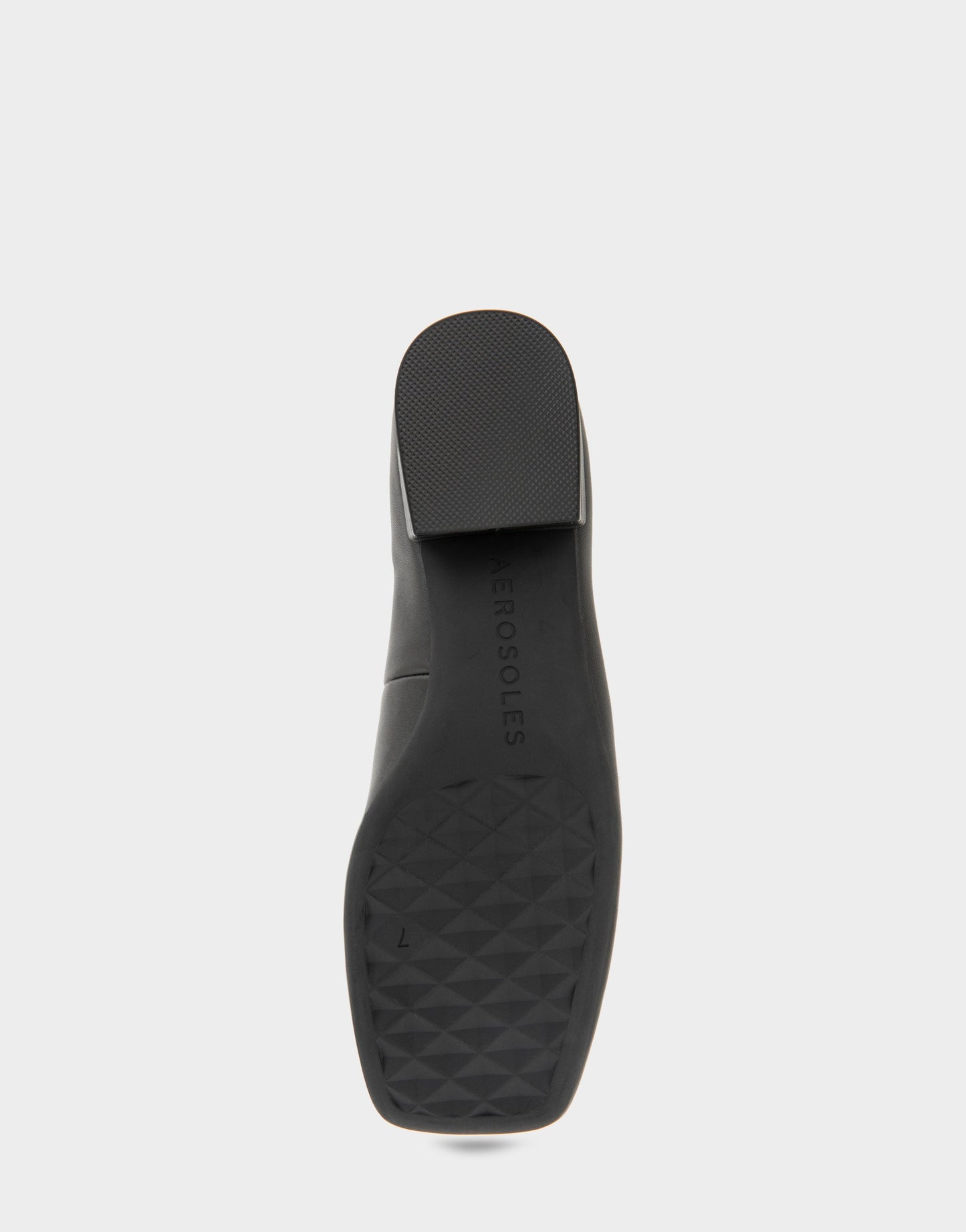 Aerosoles Women's Square Toe Flat in Black Leather